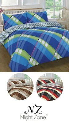 NIGHT ZONE Hardy Geometric Duvet Cover Set Printed Reversible Quilt Cover Bedding Set