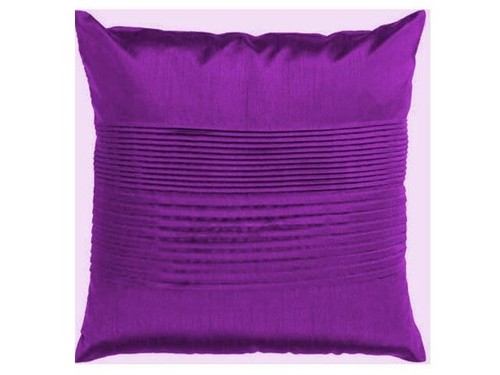 2 PC Dark Purple 39x39 Satin Tuxedo Pleats Cushion Cover - Picture 2 of 4