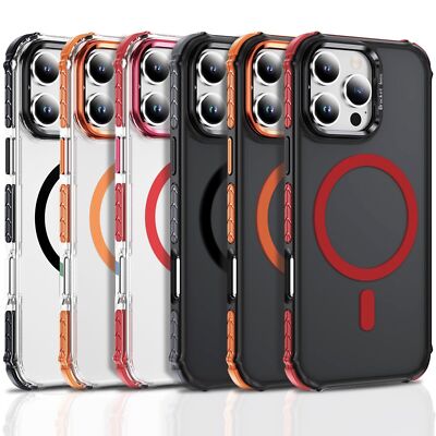 Shockproof Camera Stand Mag Safe Case For iPhone 16 15 14 16 Plus 13 12 Pro Max