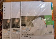 3x NEW - Concord By Pukka 10 Part File Dividers - Classic Extra Wide 1-10 Index