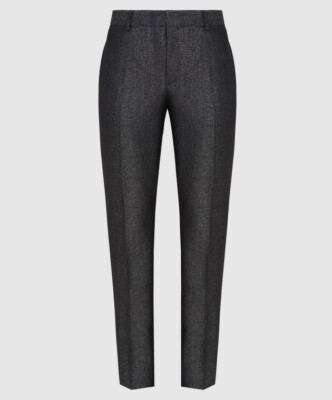   $990 Auth SAINT LAURENT Black with Silver LUREX Dress Pants F38 W-31''