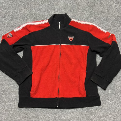 Ducati Corse Jacket Mens Large Red Black Superbike Racing Full Zip Fleece
