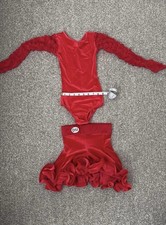 Girls DSI Red Latin 2 Piece Dance Outfit