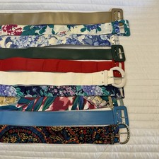 Lot Of 10 Vintage Womens Patterned And Solid Belts 34-36  