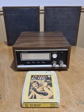 Rare Martic 8 Track Stereo Player Speakers Philips Tape Japan 1970 Vintage Hi-Fi