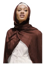 Hijab Scarf for Women - Muslim Rayon Crinkle With Fringe Edge Chocolate