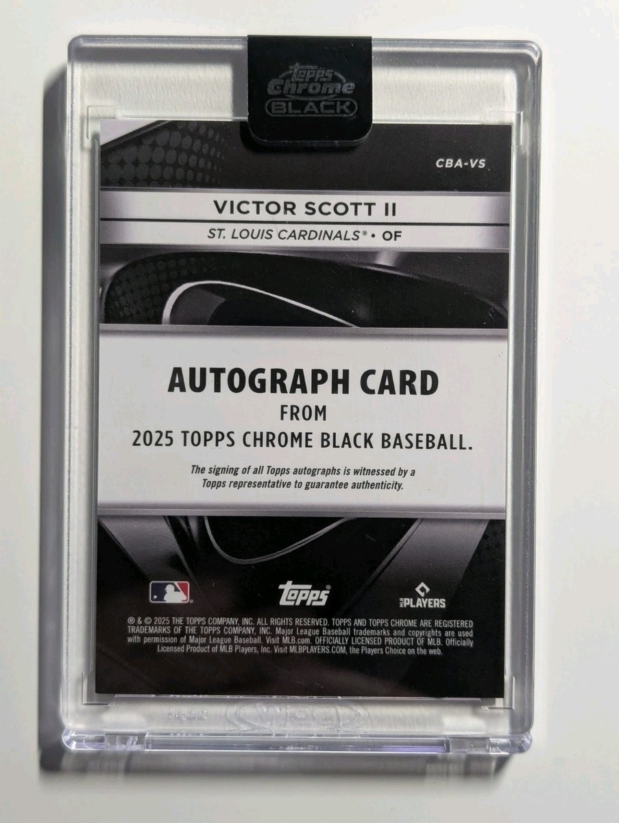Victor Scott II 2025 Topps Chrome Black Green Auto /99 St. Louis