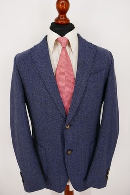 Windsor Sakko Gr.50 100% Schurwolle Stahl Blau Brown Label Neuwertiger Zustand