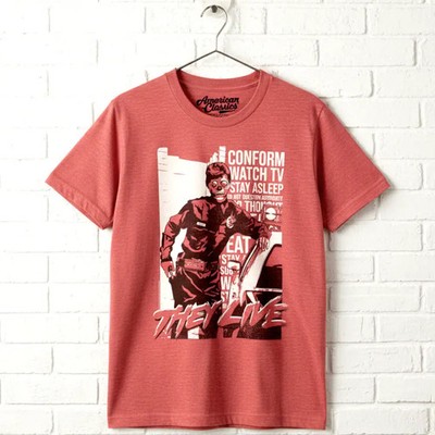 They Live Alien Cop Men's T Shirt Question Authority Conform Stay Asleep Horror