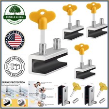 Sliding Window Lock Set, Keyed Security Stoppers for Vertical and Horizontal Use