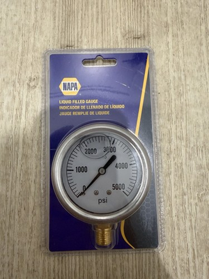 #ad NAPA 701 2047 Liquid Filled Pressure Gauge 0 5000 PSI 2.5” Bottom Mount New $20.00
