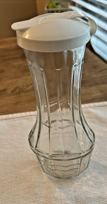 Good Seasons Vintage Salad Dressing Glass Bottle/Cruet Mixer Shaker White Lid