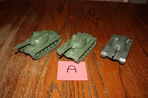 Set of Three Timmee/Processed Plastic Army M48 Patton Tanks A - Marx, MPC