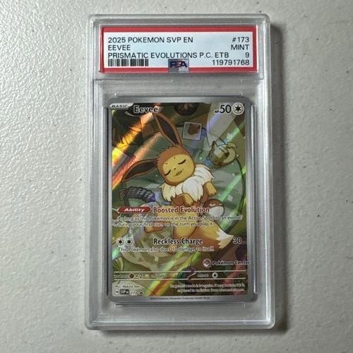 PSA 9 Eevee SVP173 Promo Pokemon Center Exclusive Prismatic Pokemon Graded Card