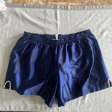 Men’s Vintage Dazzle Shiny Satin Blue Football Shorts XXL 80’s 90’s Stripe