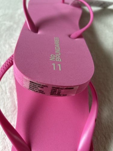 No Boundaries Pink Women's Travel Beach Pool Flip-flop Sandals Size 11 NWT - Picture 6 of 14