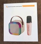 Pink Karaoke Set with Bluetooth Speaker, Microphones And Color Light Effects New