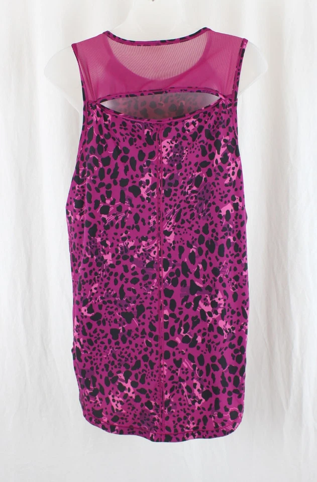 Blusa Lululemon Feminina Rosa Preta Estampa de Animais Sem Mangas Roupa Ativa Tamanho 10 - Imagem 2 de 3