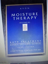 Avon Moisture Therapy Oatmeal Bath Treatment 6 Single Use Packets Dry Skin NEW!!