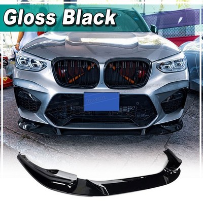 For BMW X3M F97 X4M F98 2019-2024 Gloss Black Front Bumper Lip Spoiler Splitter