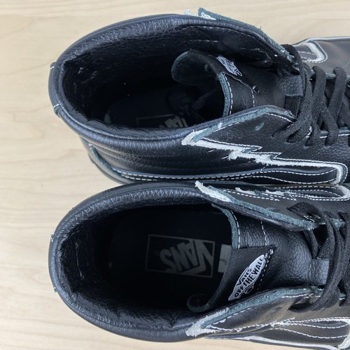 Vans Men’s Size 11.5 SK8-Hi Bolt Black Leather High Top Skate Shoes - Picture 10 of 11