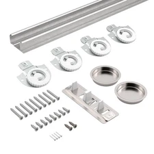 Bypass Door Hardware Kit 48in Sliding Closet Track Steel Adjustable Hangers