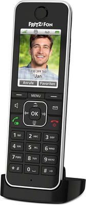 AVM FRITZ!Fon C6 Black DECT-Komforttelefon -hochwertiges Farbdisplay, HD-Telefon