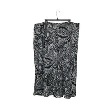 90s Style Floral Paisley Black/White Flowy Maxi Skirt Sz 22/24 Plus Fairy Grunge
