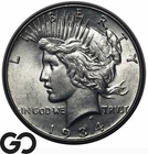 1934 Peace Dollar, Lustrous Choice BU++