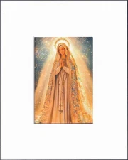 8X10" Matted Print Religious Christian Art Picture: Mother Mary Queen of Heaven