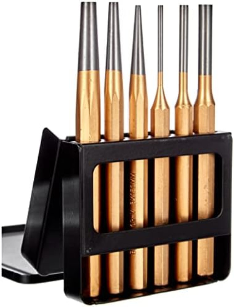 Mannesmann M65410 Set 6 Cacciaspine e Punzoni in Acciaio CV per Officina