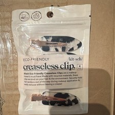 Kitsch Eco-Friendly Creaseless Oval Hair Clips 4pc Set 2.5" Black/White/RG
