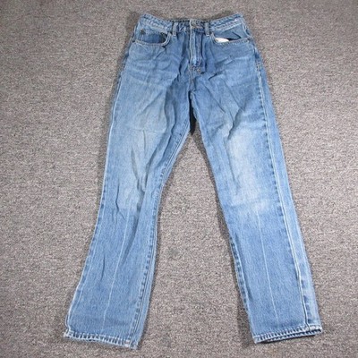 Tsubi Jeans Womens 27 Blue High Rise Straight Embroidered Denim Y2K Pants