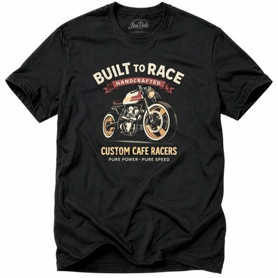 Cafe Racer Shirt Built To Race Vintage Motorrad Biker Retro Racing Geschenk