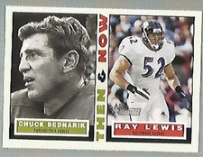 2001 Topps Heritage Then and Now #TNBL Chuck Bednarik Ray Lewis Card