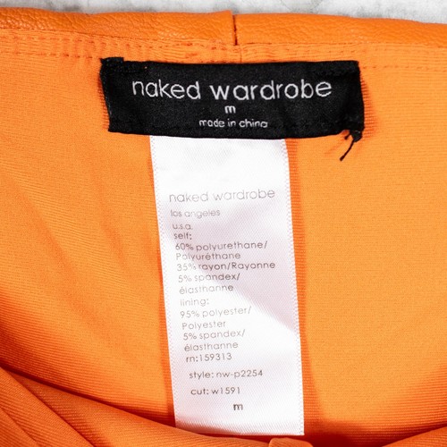 Naked Wardrobe Orange Kunstleder Leggings Stretch Skinny Hose Medium - Bild 5 von 6