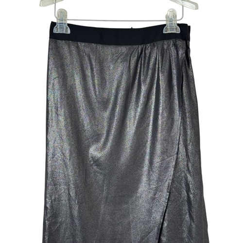 Express NWOT Black Silver Shimmer Maxi Skirt Size 8 Party Casual Sparkle Evening - Picture 3 of 12