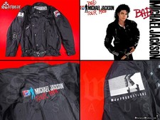 🔥Vintage 80s Michael Jackson BAD TOUR  PEPSI Crew Member Biker Buckle Jacket XL