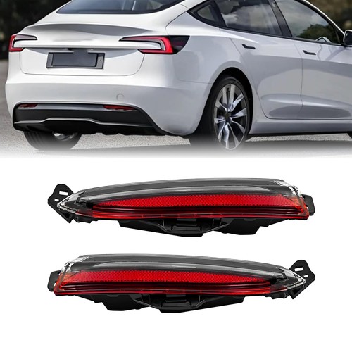 2Pcs Rear Lower Bumper Tail Light LED Left  & Right For Tesla Model 3 2024-25