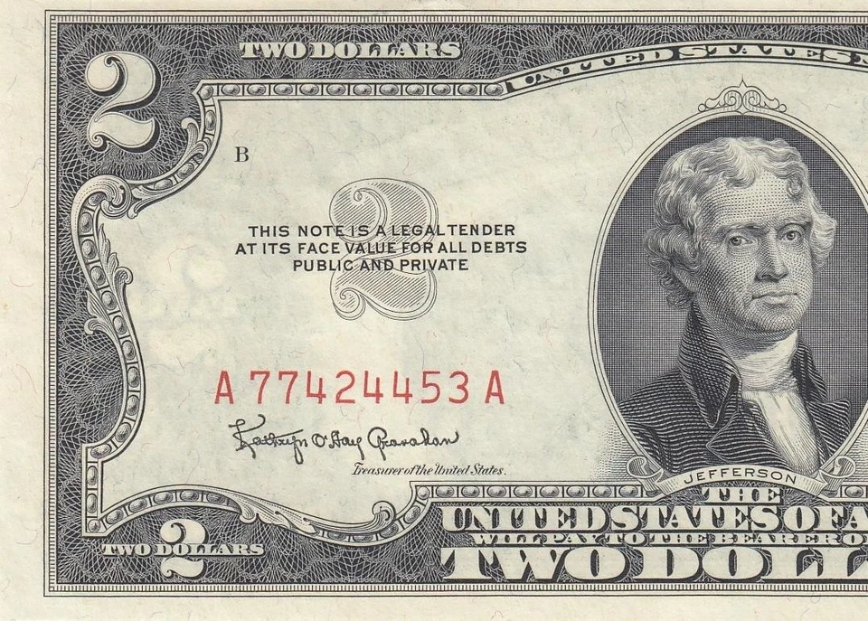 1953-C UNITED STATES TWO DOLLARS $2 "A" (( aUNC )) - Image 2 of 4