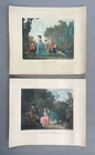 Pair of color engravings after Lavreince, music, antique engravings, 19th...