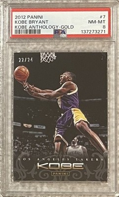 2012 PANINI ANTHOLOGY KOBE BRYANT #7 GOLD 22/24~PSA 8~BRAND NEW SLAB POP 3 W/0^