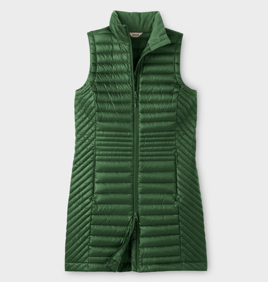 HOT DEAL Du.luth Women's Down Right Long Vest, Mountain Green