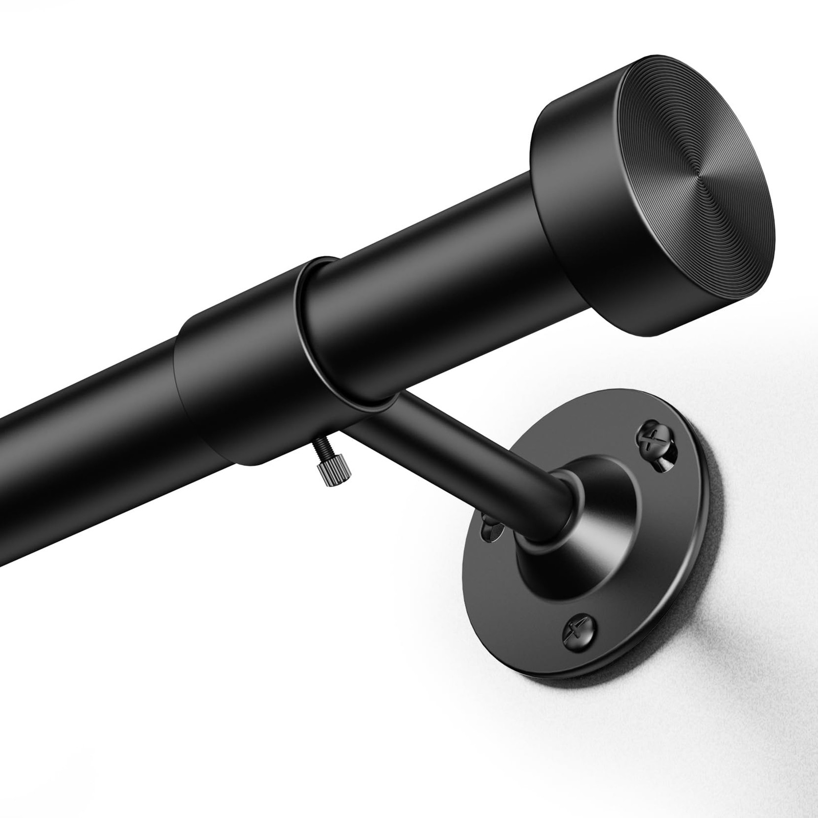 Heavy Duty Curtain Rods 32-150 Inch, 1 Inch Adjustable Black Curtain Rod for ...