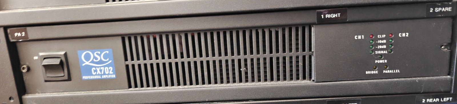 QSC CX702 2-Channel OHm Power Amplifier - Pulled Working