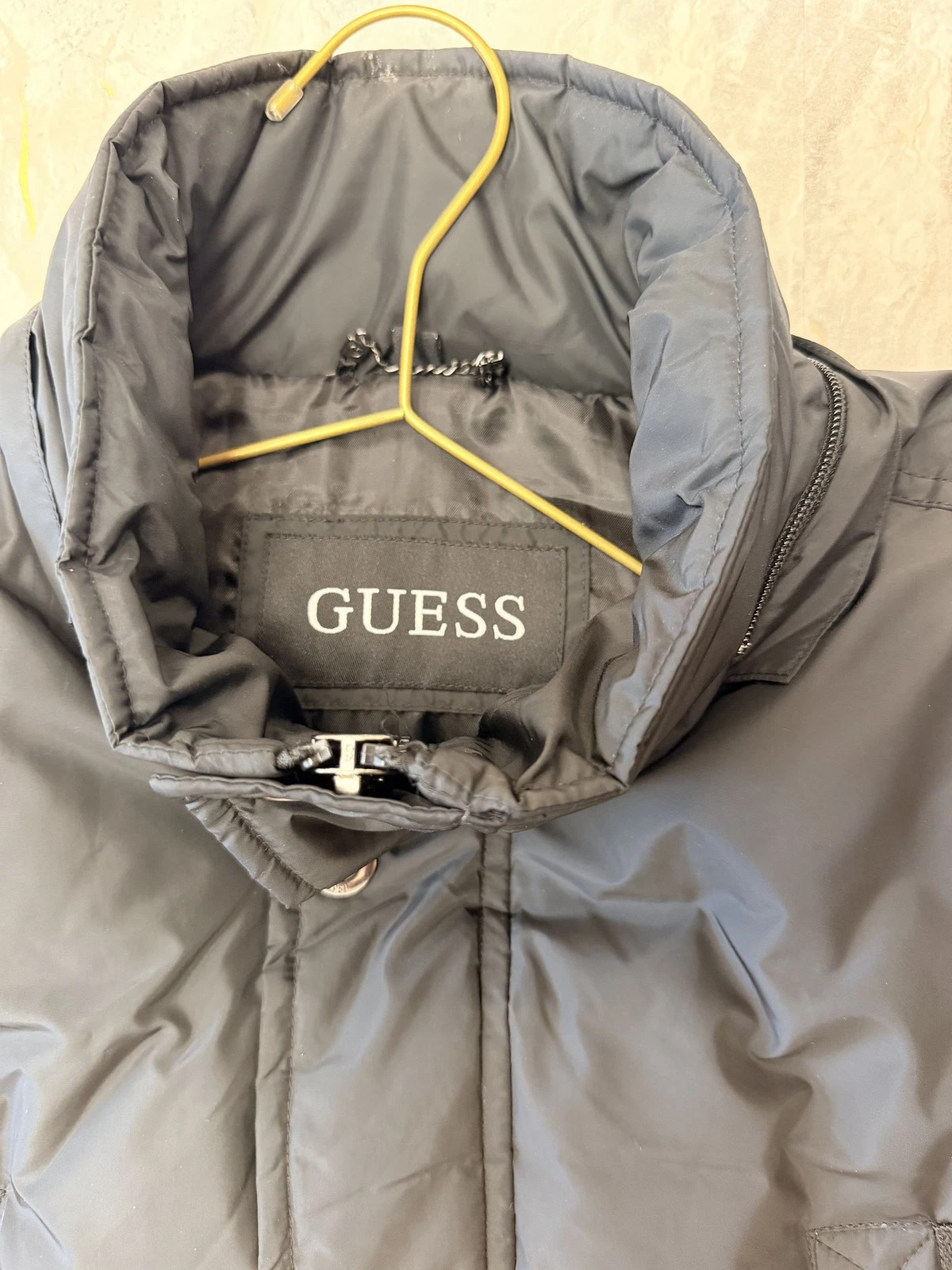 GUESS Men's Black Padded Utility Field Jacket – Multi-Pocket Winter Coat - product detail image 3