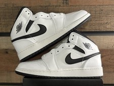 Jordan Air Jordan 1 Mid GS White Black Boys Basketball Shoes 7Y UK 6/EU 40