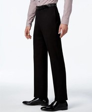 Calvin Klein Mens Regular Fit Solid Black Dress Pants 36 X 32 NEW 95