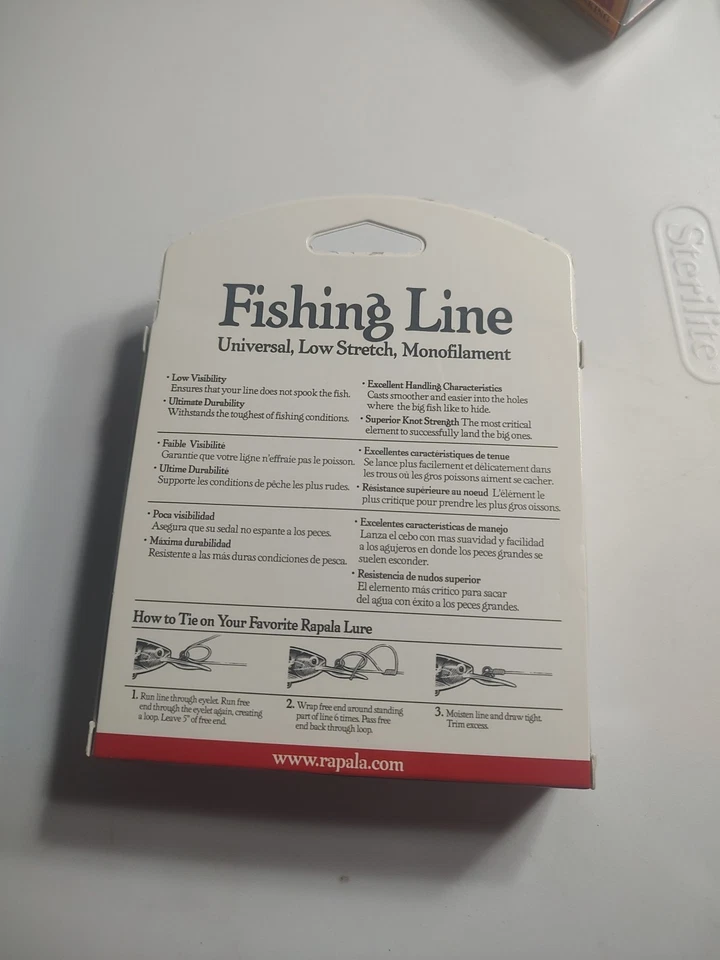 Línea de Pesca Rapala Línea Resistente 6 lb Prueba 360 Yardas Universal Bajo Estiramiento Mono Foto 4 de 4