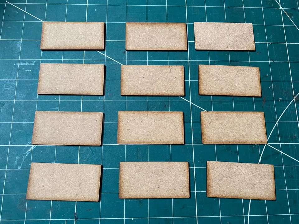 60 x 30 mm Wargame bases (12 in pack) rounded corners 2mm MDF Warhammer Cavalry